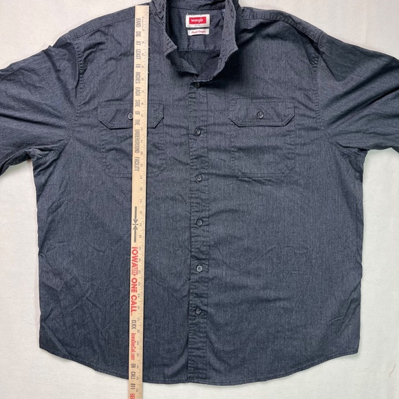 Wrangler Men's Casual Button Down Shirt - Dark Gray - Picture 12 of 14